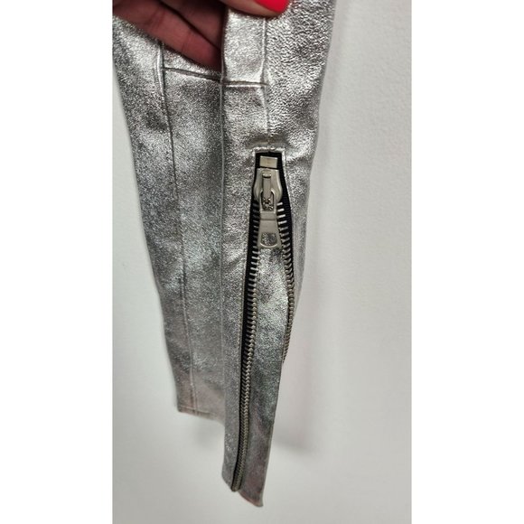Ben Taverniti Unravel Project Women's Sz. 25 Lace Up Skinny Pants In Silver NWT - Picture 5 of 12